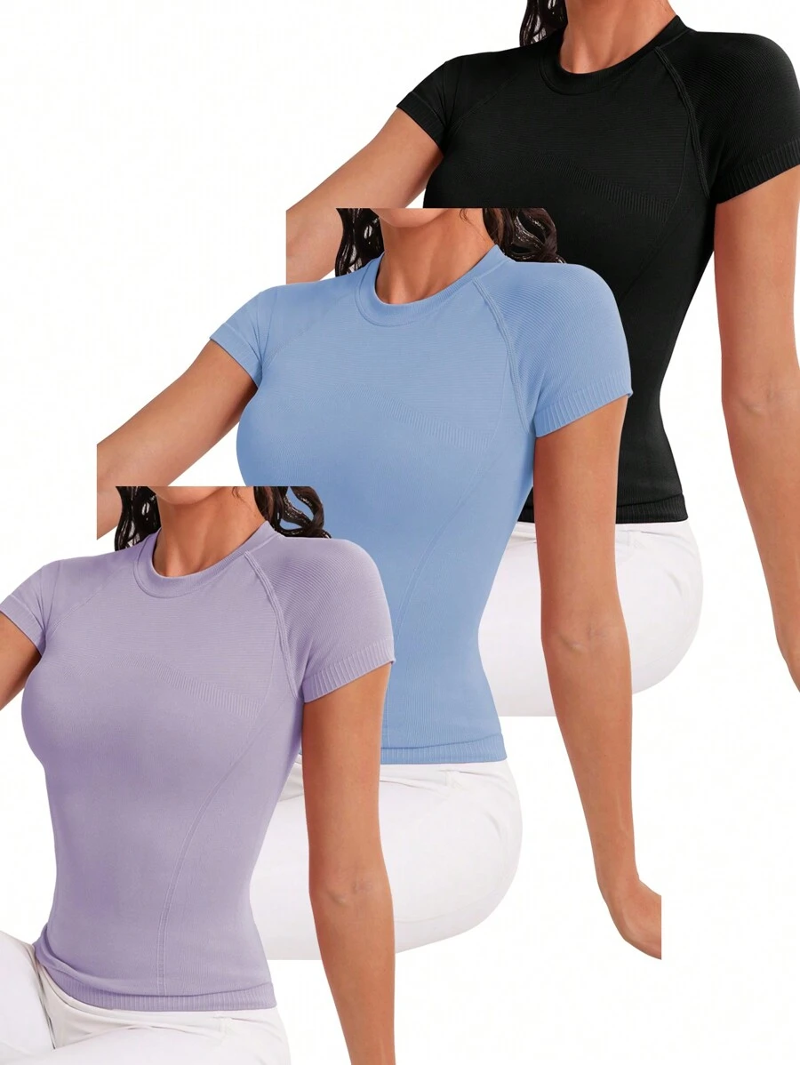 SHEIN Sport Studio Top sportivo tagliato con stampa effetto spazio e schiena aperta
