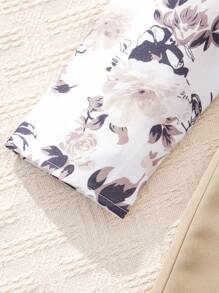 SHEIN Tween Girl Floral Print Ruffle Trim Top & Pants - Khaki - View 4