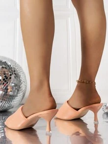 女款新款高跟戶外涼鞋,細高跟-舒適時尚,粉色 - 珊瑚粉 - 查看 2