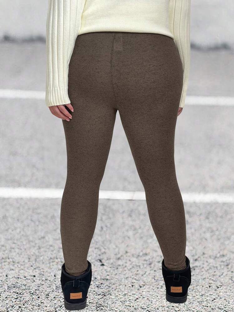 Women's Plus Size Solid Color Casual Basic Leggings Fall Cloth For Women