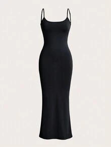 SHEIN BAE Quý cô Màu thuần Không lưng Áo ba lỗ Váy bodycon - Nhiều màu - Xem 10