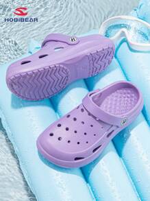 1 par HOBIBEAR infantil macio e confortável roxo oco tamancos de madeira, sandálias esportivas da moda sapatos de praia de verão para meninas - Roxo Malva - Ver 9