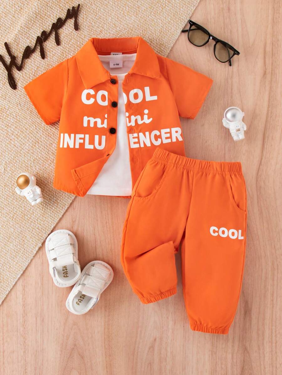 Baby Boy Letter Printed Shirt And Pants Set for Sale Australia New