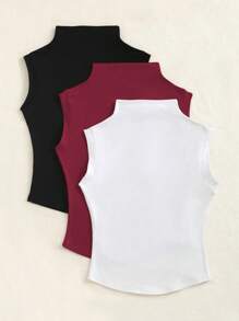 Sweetra Màu thuần Ống cổ tay cánh Áo thun - Nhiều màu - Xem 2