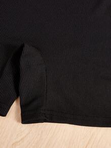 SHEIN 少女款3入組針織單色單肩連身褲，休閒裝 - 西瓜粉 - 查看 3