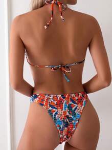 SHEIN Swim Women's 2-Piece Floral Print Bra & Bikini Set Bottom Bikini Set, Random Style, Perfect For Summer Beach - Multicolor - View 2