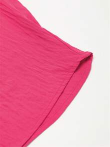 Astylish Plain Half Sleeve Button Collared Loose Oversized Shorts Romper With Pocket Summer Outfits For Women - Pink - View 6