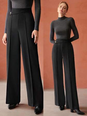 MOTF PREMIUM Pantalones de traje delantero con costura