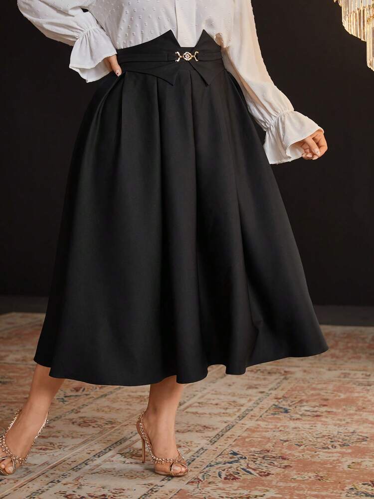 Plus Size Women's Asymmetrical Waist Floaty Skirt