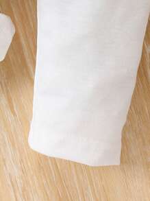 Conjunto De 2 Piezas Para Bebé Niñas, Camiseta De Tirantes Con Cintas A Rayas Encantadoras Y Pantalones De Color Sólido Con Dobladillo De Volantes Para El Verano - Azul - Ver 3