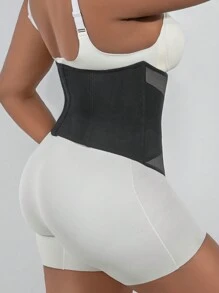 Plus Size Women's Breathable Waist Trainer Corset - Black - View 4