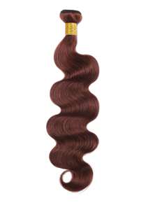 3 Stücke Rotbraune Bündel, Körperwellen-Bündel, Echthaar, rotbraun gefärbt, reines Remy-Haar, gewellt, Braun, Kupferrot, weich, dick, zum Einnähen, Haarwebart-Bündel für Frauen