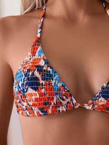 SHEIN Swim Women's 2-Piece Floral Print Bra & Bikini Set Bottom Bikini Set, Random Style, Perfect For Summer Beach - Multicolor - View 8