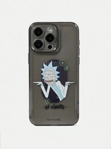 Rick and Morty X SHEIN Cartoon Character Print Transparent & Funny Phone Case,Compatible With IPhone - Clear - View 3