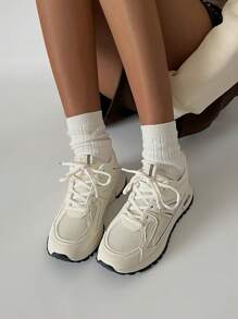 SRSOO Women's 2025 Casual Vintage Trainers, Thick Sole Athleisure Academy Style Sneakers