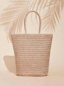 SHEIN VCAY Bolso tejido de viaje para mujeres, adolescentes - Rosa - Ver 3