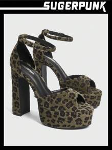 Sugerpunk Women'S Fashionable Zebra Pattern High Heel Sandals