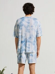 SHEIN Earth Day Fanverse Picks Men Cartoon And Tie Dye Print Drop Shoulder Tee & Shorts Set - Multicolor - View 5