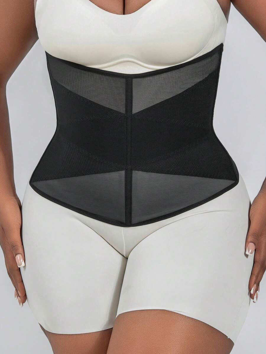 Plus Size Women's Breathable Waist Trainer Corset - Black - View 1
