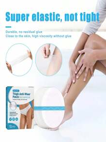 10pcs Anti-chafing Thigh & Calf Glue-on Ammonia Fibers Lining - Invisible Body Tape, No Coverage Elasticity, Comfortable Protection For Women - Clear - View 4