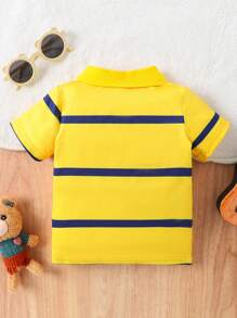 Dziecko Chłopaka W paski Codzienny Koszulka polo Z Krótkie rękawy