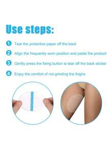 10pcs Anti-chafing Thigh & Calf Glue-on Ammonia Fibers Lining - Invisible Body Tape, No Coverage Elasticity, Comfortable Protection For Women - Clear - View 10