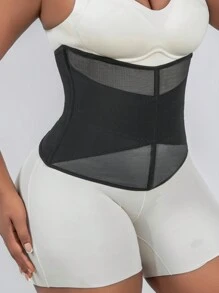 Plus Size Women's Breathable Waist Trainer Corset - Black - View 5