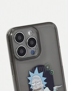 Rick and Morty X SHEIN Cartoon Character Print Transparent & Funny Phone Case,Compatible With IPhone - Clear - View 4