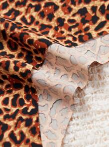 1pc Plus Size Leopard Print Seamless Women's Underwear