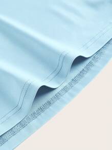 SHEIN Qutie Vestido Azul De Satén De Tirantes Finos Para Mujer - Celeste - Ver 4