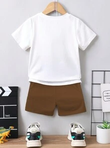 Young Boys' Character Printed Short Sleeve T-Shirt And Shorts Two Pieces Set - Multicolor - View 2