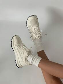 SRSOO Women's 2025 Casual Vintage Trainers, Thick Sole Athleisure Academy Style Sneakers