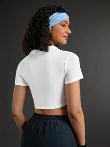 In My Nature Short Sleeve Slim Fit Polo Shirt For Outdoor Activities,Women Tennis Outfit - White - View 2