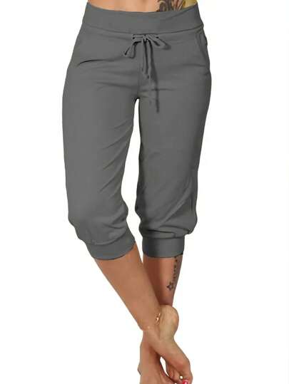 INAWLY 女性純色束口褲