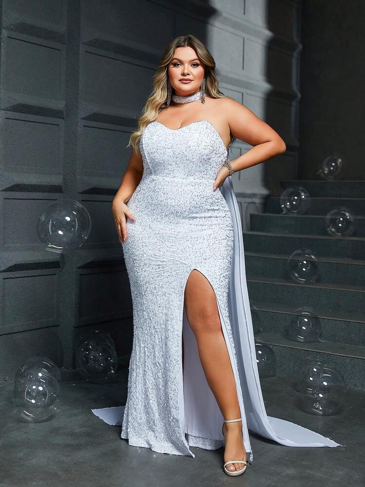plus size white sequin dress Short Homecoming with Sheer Sides White / 0 this dress pairs wonderfully with strappy heels and a compact clutch for weddings or graduation ceremonies ASOS DESIGN Curve sequin wrap