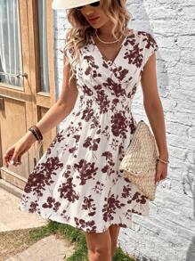 SHEIN Clasi Của phụ nữ Eo Buộc In hoa Kỳ nghỉ Phong cách Đầm - Nhiều màu - Xem 5