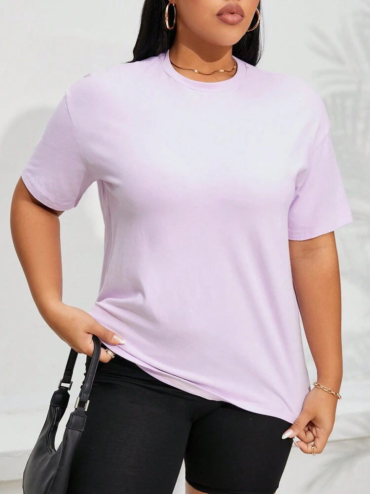 Women's Bag & Letter Printed Drop Shoulder Short Sleeve T-Shirt