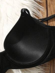 SHEIN 女士實色日常胸罩 - 黑色 - 查看 6
