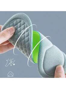 2入組記憶泡棉運動鞋墊,男女適用,透氣微按摩運動鞋墊,吸汗除臭緩震增高鞋墊 - 綠色 - 查看 3