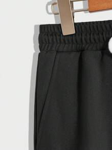 GENTILAND Men's Letter Logo Short Sleeve Knitted T-Shirt And Long Pants Set - Khaki - View 5