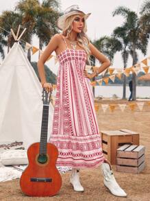 Breezaya Vestido De Línea A Sin Mangas Para Mujer Con Estampado Geométrico Y Cuello En V