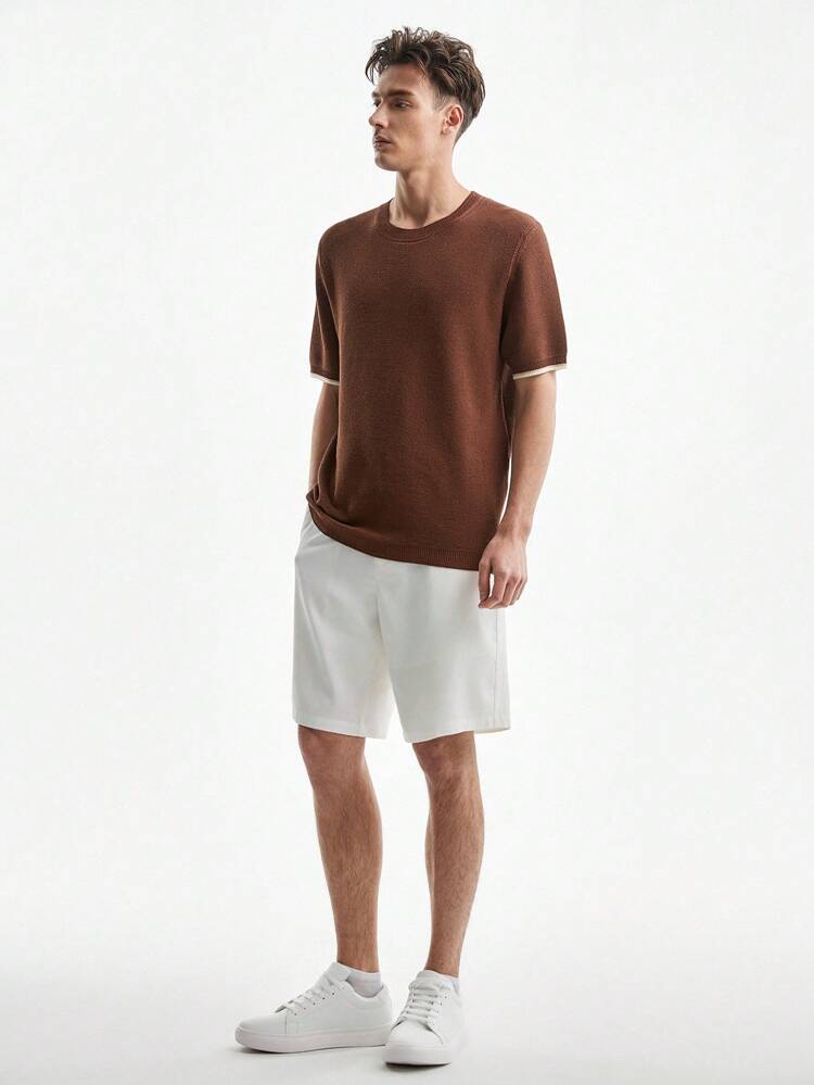 Men's Colorblocked Cuff Knit Sweater