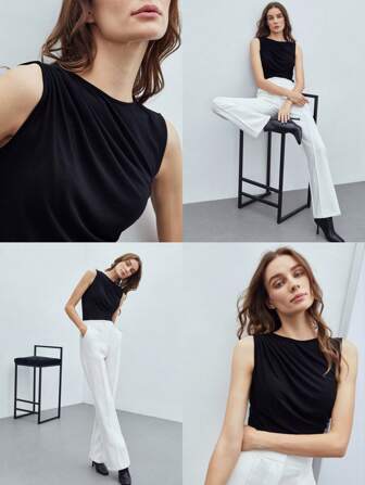 MOTF PREMIUM Camiseta de tirantes fruncida