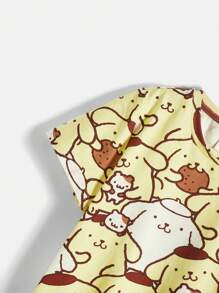 HELLO KITTY AND FRIENDS | SHEIN 男童可愛卡通印花圓領短袖t恤 - 黃色 - 查看 3