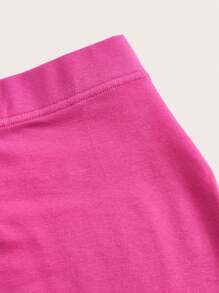 SHEIN BASICS Solid Bodycon Skirt For Summer - Hot Pink - View 9