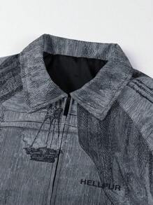 Manfinity LEGND Men's Digital Print Jacket - Dark Grey - View 6