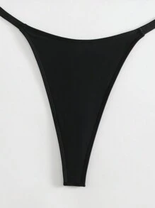 Swim SXY Women's Micro Bikini Swimwear Set, For Summer Beach Vacation - Black - View 6