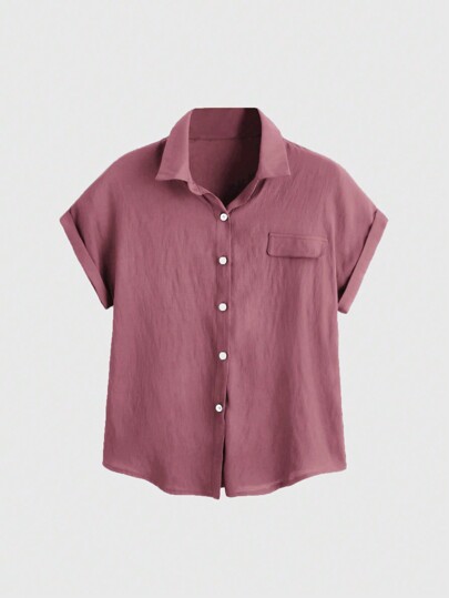 Chemise à boutons unicolore, école