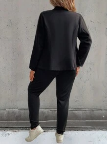 EMERY ROSE Conjunto De Traje De Color Sólido De Talla Grande