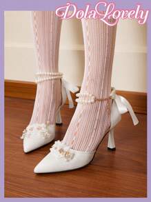 Dola Lovely 女士時尚百搭高跟鞋 - 白色 - 查看 5